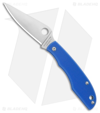 Spyderco Grasshopper Slip Joint Knife Blue G-10 (2" Satin 12c27)