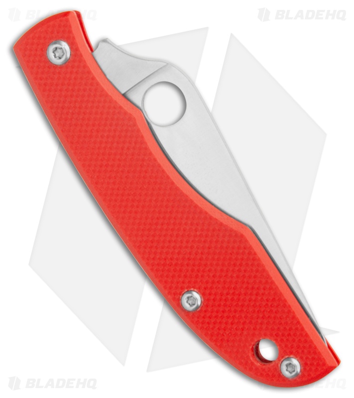 Spyderco Grasshopper Slip Joint Knife Red G-10 (2" Satin 12c27)