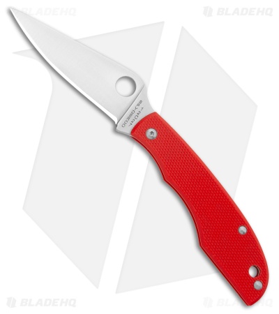 Spyderco Grasshopper Slip Joint Knife Red G-10 (2" Satin 12c27)
