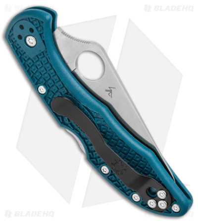Spyderco Delica 4 Lightweight Lockback Knife Blue FRN (2.9" Serr) C11FSK390