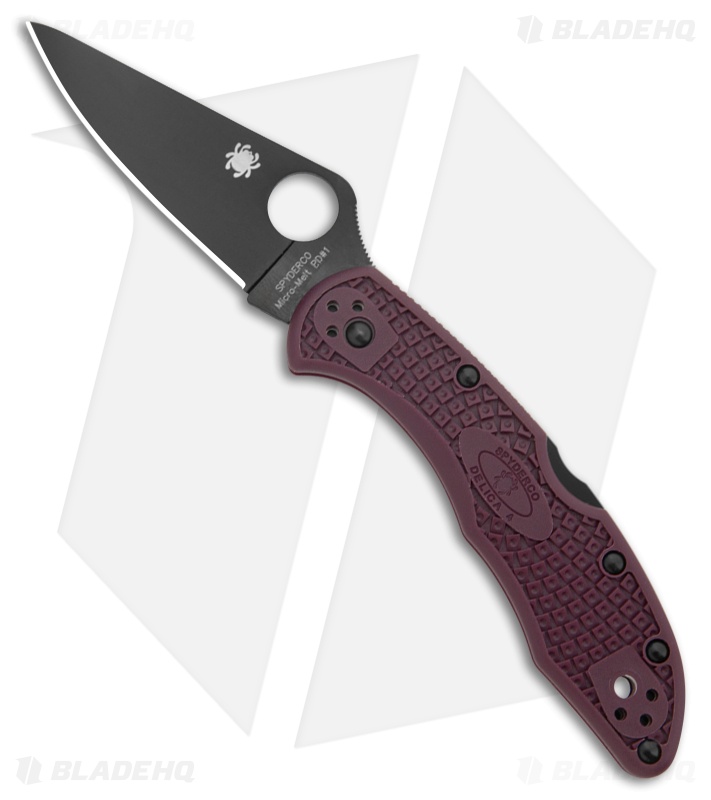 Spyderco Delica 4 Lightweight Knife Burgundy FRN Black