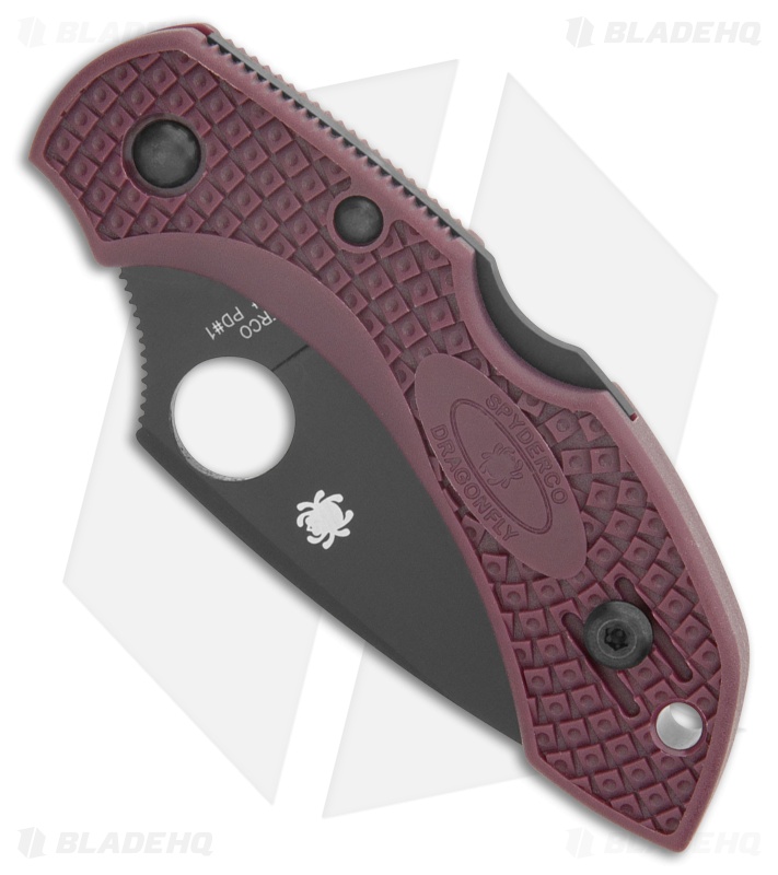 Spyderco Dragonfly 2 Lightweight Lockback Knife Burgundy FRN (2.25" Black PD#1)