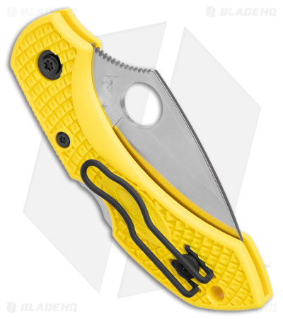 Spyderco Dragonfly 2 Salt Lockback Knife Yellow FRN (2.25" H2 Satin Serr) 