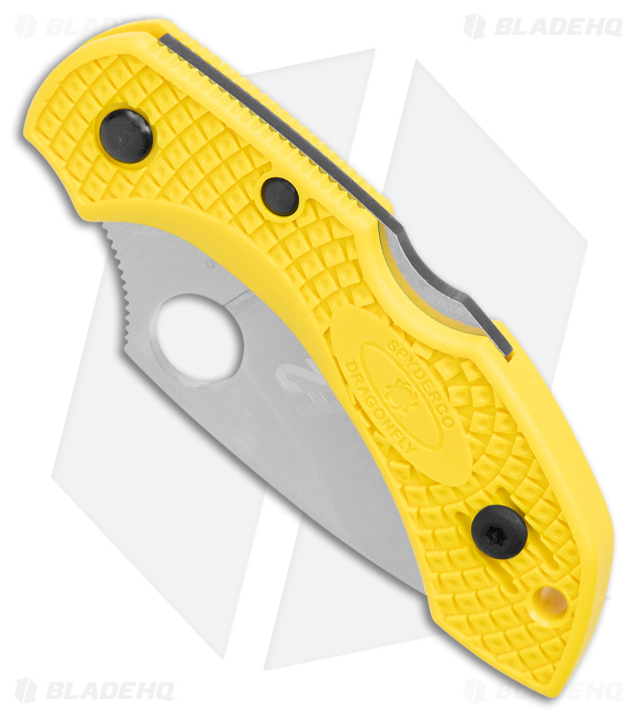 Spyderco Dragonfly 2 Salt Lockback Knife Yellow FRN (2.25" H2 Satin Serr) 