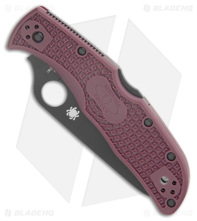 Spyderco Endela Back Lock Knife Burgundy FRN (3.4" Black PD#1)