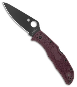 Spyderco Endela Back Lock Knife Burgundy FRN (3.4" Black PD#1)
