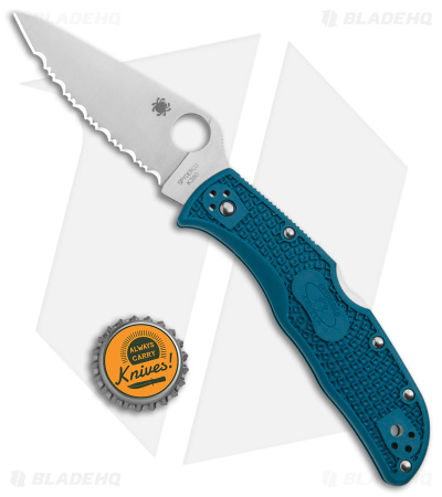 Spyderco Endela Lightweight Lockback Blue FRN (3.4" Serr) C243FSK390