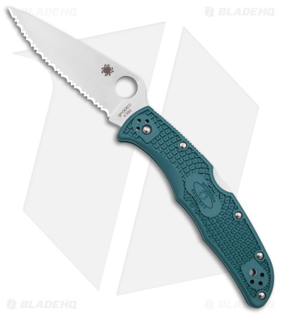 Spyderco Endura 4 Lightweight Knife Blue FRN Serr - Blade HQ