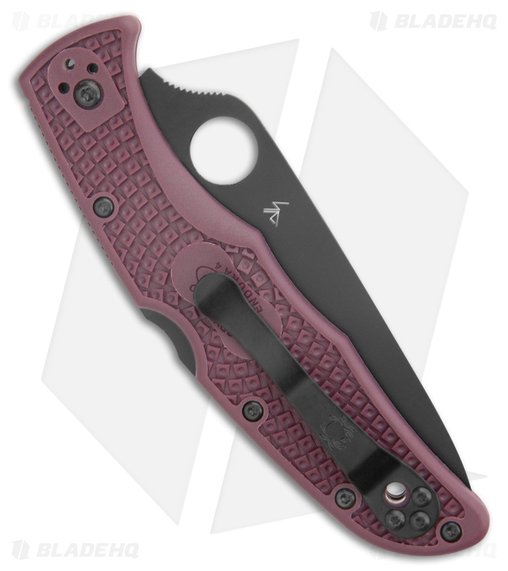 Spyderco Endura 4 Lightweight Lockback Knife Burgundy FRN (3.8" Black PD#1)