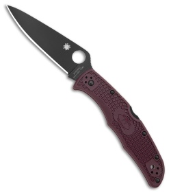 Spyderco Endura 4 Lightweight Lockback Knife Burgundy FRN (3.8" Black PD#1)