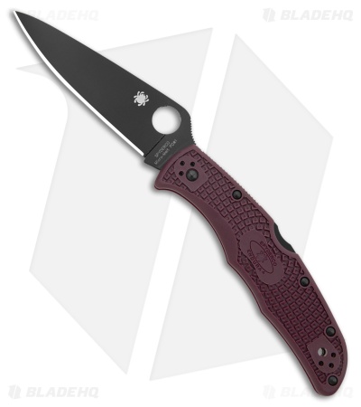 Spyderco Endura 4 Lightweight Lockback Knife Burgundy FRN (3.8" Black PD#1)