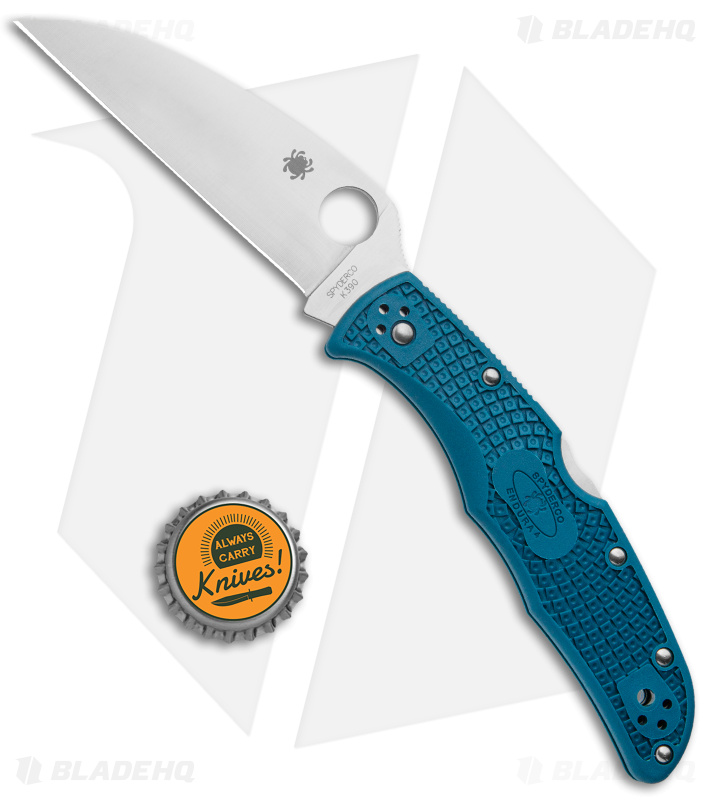 Spyderco Endura 4 Wharncliffe Knife | Blue Plain | Blade HQ