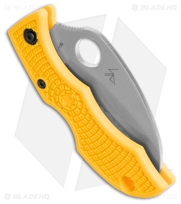 Spyderco Ladybug 3 Hawkbill Knife Yellow FRN Serr - Blade HQ