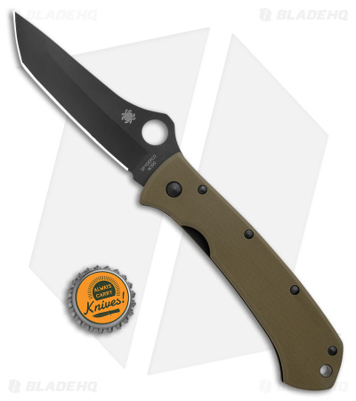 Spyderco Lum Liner Lock Tanto Knife OD Green G-10 (3.9" Black M390) C46GPODBK