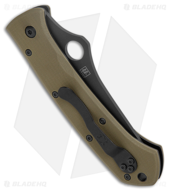 Spyderco Lum Liner Lock Tanto Knife OD Green G-10 (3.9" Black M390) C46GPODBK