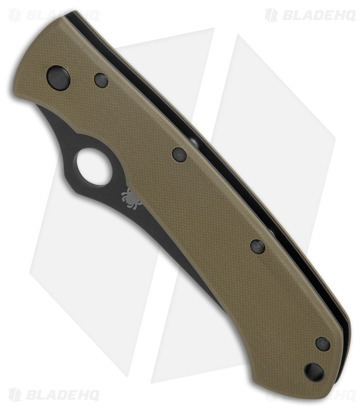 Spyderco Lum Liner Lock Tanto Knife OD Green G-10 (3.9" Black M390) C46GPODBK