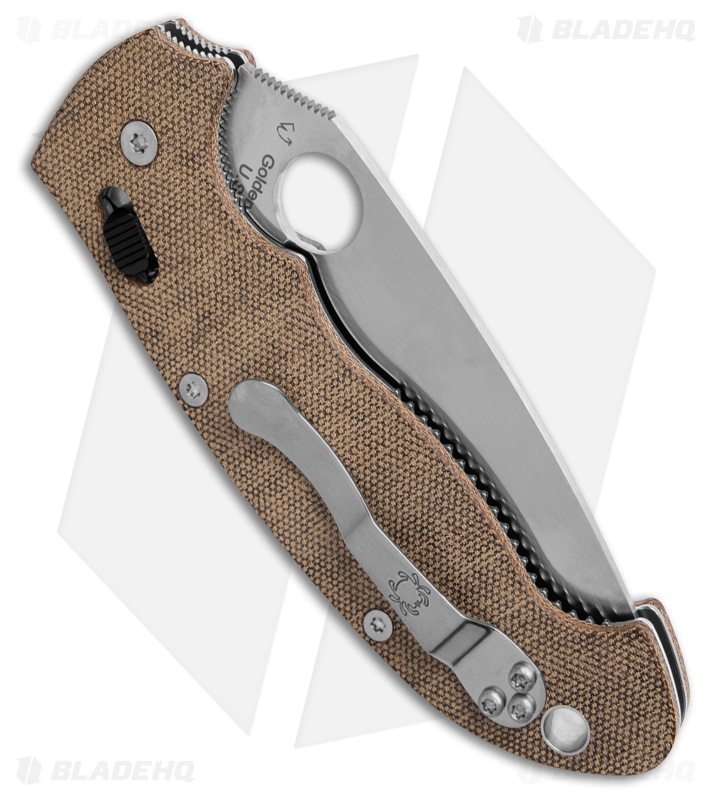 Spyderco Manix 2 XL Knife Brown Micarta Cru-Wear - Blade HQ