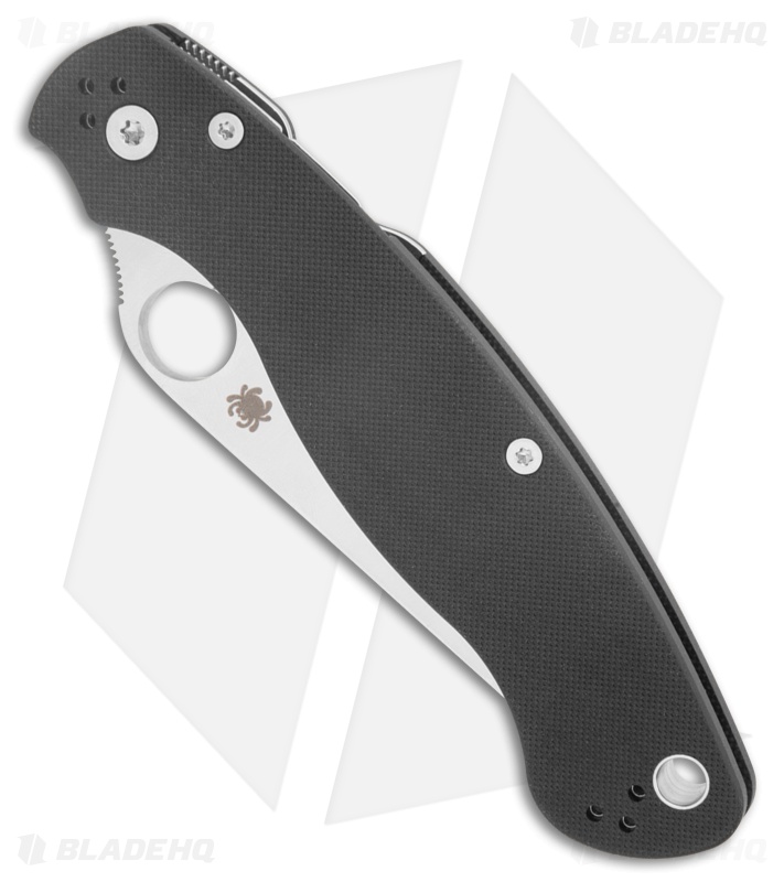 Spyderco Military 2 Compression Lock Knife Black G-10 (4" Satin Serr S30V)