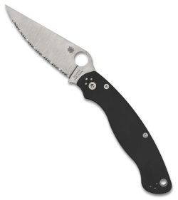 Spyderco Military 2 Compression Lock Knife Black G-10 (4" Satin Full Serr S30V)