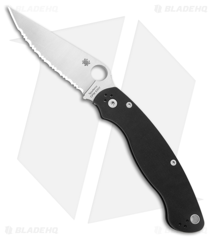 Spyderco Military 2 Compression Lock Knife Black G-10 (4" Satin Full Serr S30V)