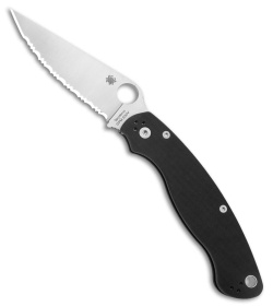 Spyderco Military 2 Compression Lock Knife Black G-10 (4" Satin Full Serr S30V)