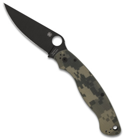 Spyderco Military 2 Compression Lock Knife Camo G-10 (4&quot; Black S30V) | 196103