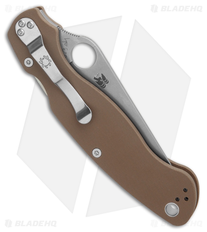 Spyderco Military 2 Brown G-10 Clip Point Satin CPM 15V