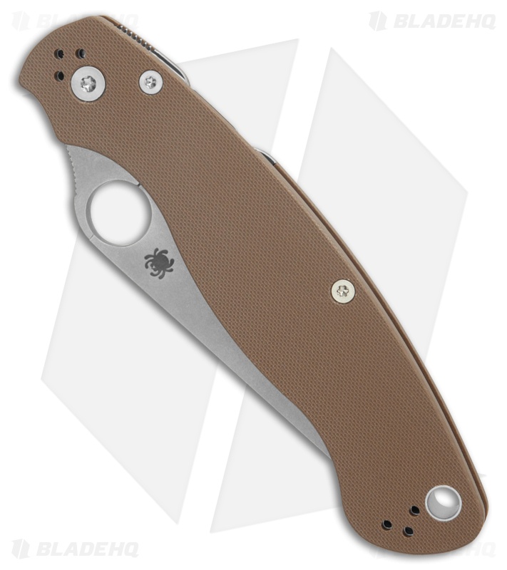Spyderco Military 2 Sprint Run Knife Brown G-10 (4" Satin CPM15V)