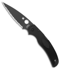 Spyderco Native Chief Lightweight Black FRN (4.08" Black Full Serr) C244SBBK