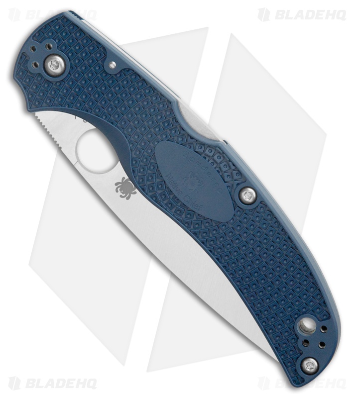 Spyderco Native Chief Lightweight Lockback Knife Dark Blue FRN (4" Satin 110V)
