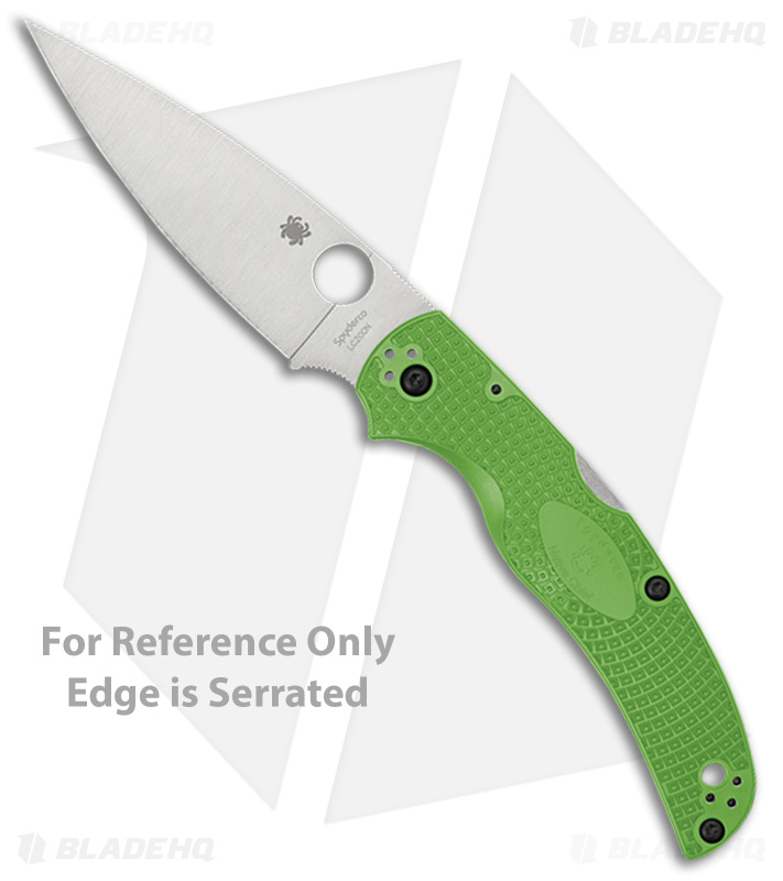 Spyderco Native Chief Lightweight Salt Knife Green FRN (4" Satin Serr LC200N)