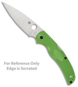 Spyderco Native Chief Lightweight Salt Knife Green FRN (4" Satin Serr LC200N)