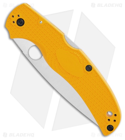 Spyderco Native Chief Lightweight Salt MagnaCut Knife Yellow FRN (4" Satin)