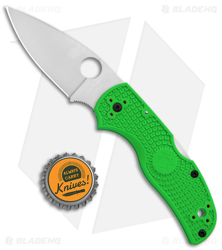 Spyderco Native 5 Salt Lockback Knife Green FRN (3" Satin LC200N) C41PGR5