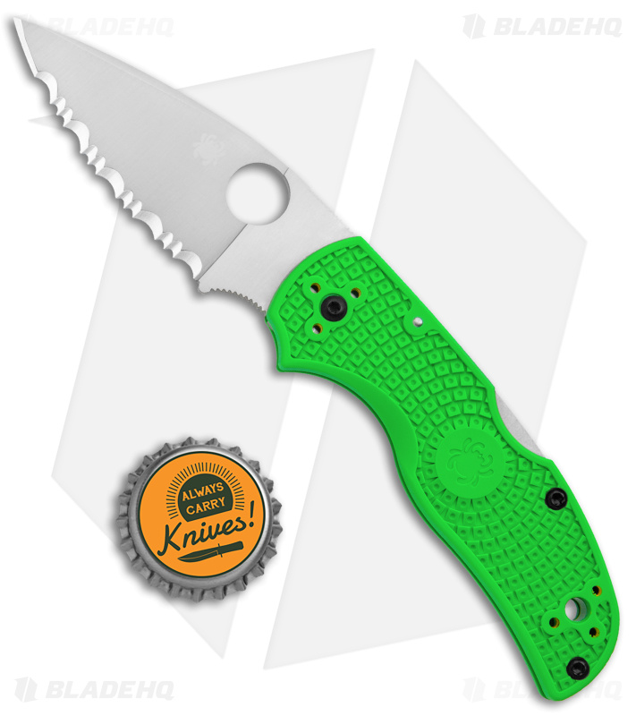 Spyderco Native 5 Salt Lock Back Knife Green Serr -BladeHQ