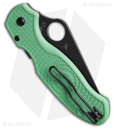 Spyderco M4 Para 3 Lightweight Compression Lock Knife Mint Green FRN (3" Black)