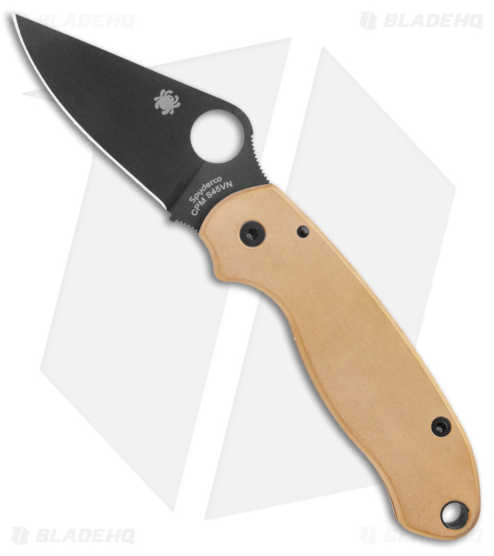 Spyderco Para 3 Brass Ti + Flytanium Black G-10 - Blade HQ