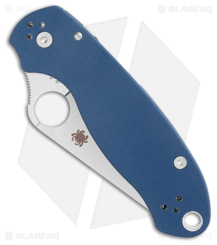 Spyderco Para 3 Knife Cobalt Blue G-10 (3" Satin CPM SPY27) C223GPCBL
