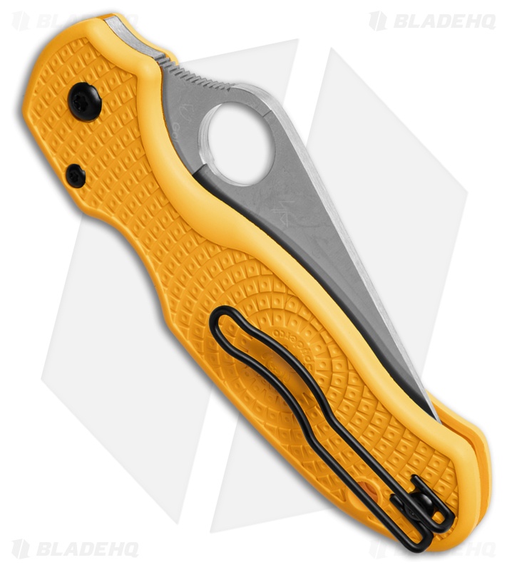 Spyderco Para 3 Salt MagnaCut Lightweight Compression Lock Yellow FRN (3" Satin)