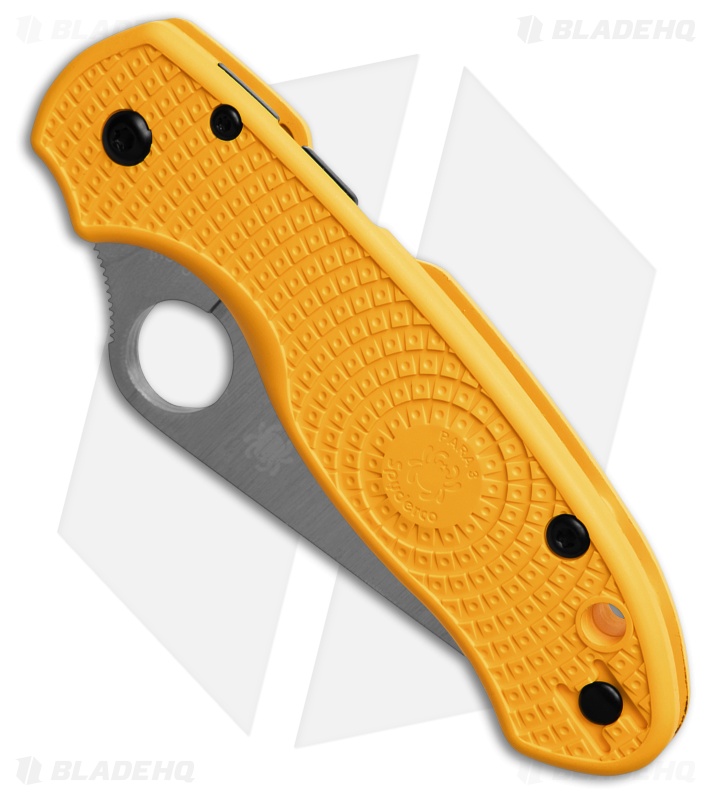 Spyderco Para 3 Salt MagnaCut Lightweight Compression Lock Yellow FRN (3" Satin)
