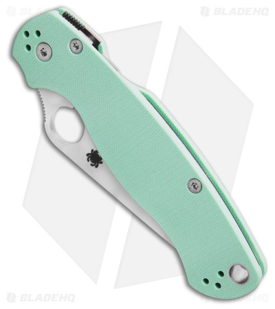 Spyderco Paramilitary 2 Compression Lock Knife Teal G-10 (3.4" Satin S90V) 