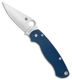 Spyderco Paramilitary 2 Compression Lock Knife Cobalt Blue G-10 (3.45&quot; Satin) | 203404