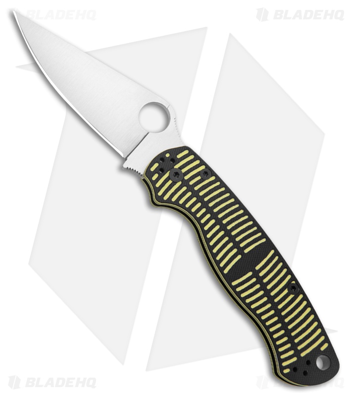 Spyderco Paramilitary 2 MagnaCut Salt Knife Yellow/Black G-10 (3.45" Satin)