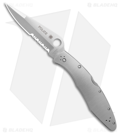Spyderco Police Stainless Steel Folding Knife C07PS (4.125" Satin Serr)