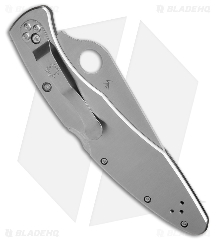 Spyderco Police Stainless Steel Folding Knife C07S (4.125" Satin Full Serr)