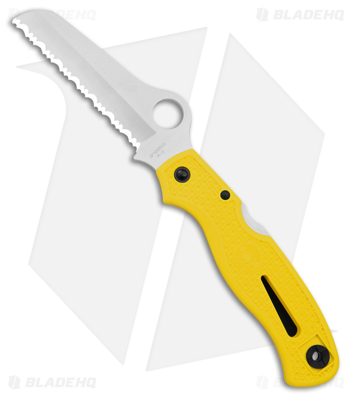 Spyderco Atlantic Salt Folding Dive Knife C89SYL Yellow FRN (3.69" Satin Serr)
