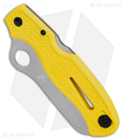 Spyderco Atlantic Salt Folding Dive Knife C89SYL Yellow FRN (3.69" Satin Serr)