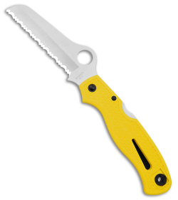 Spyderco Atlantic Salt Folding Dive Knife C89SYL Yellow FRN (3.69" Satin Serr)