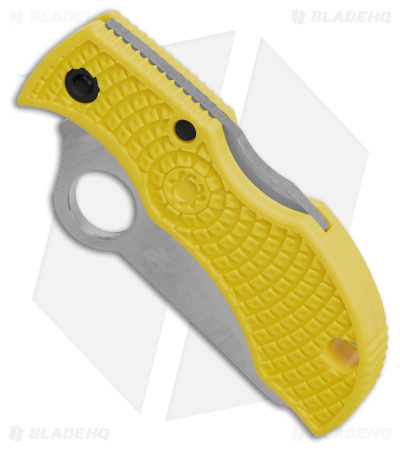 Spyderco Manbug Salt H2 Lightweight Knife Yellow (1.9" Satin Full Serr) MYLS