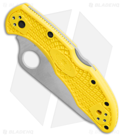 Spyderco Salt 2 Lockback Knife Yellow FRN (3" Satin Full Serr) C88SYL2